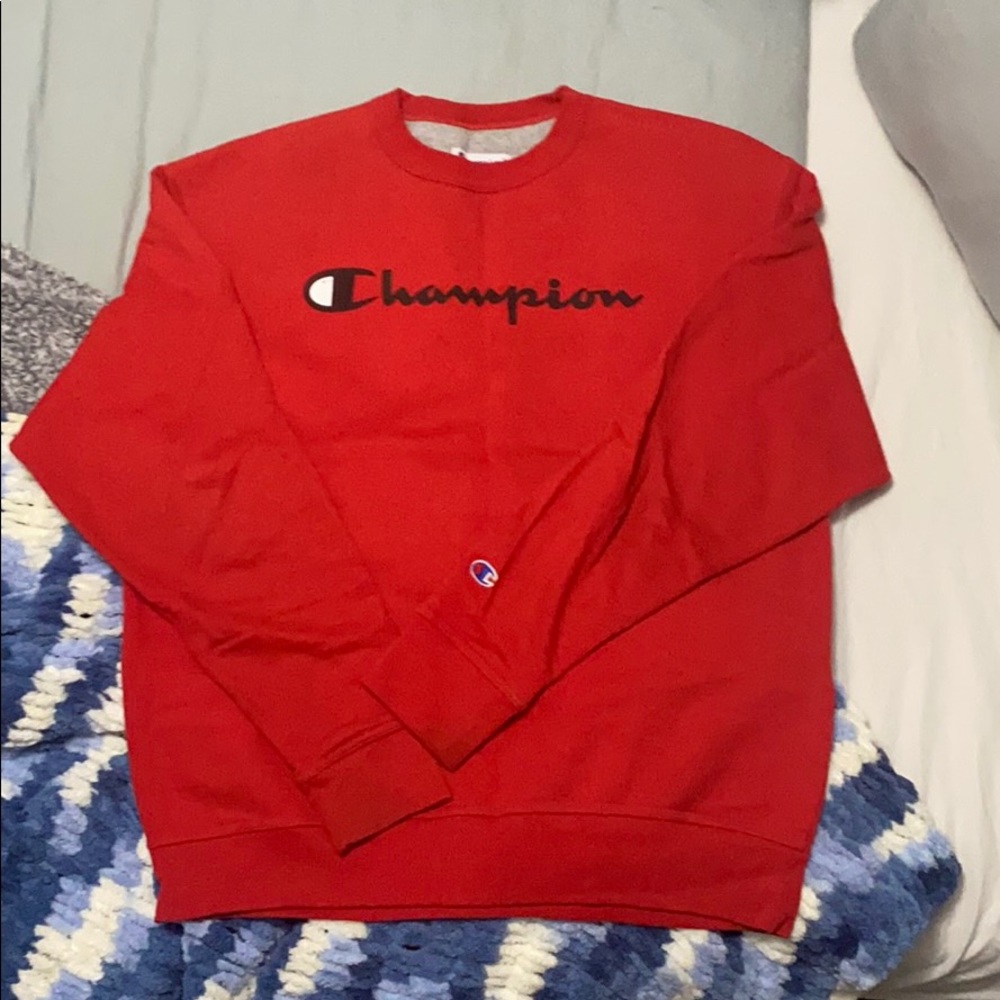 red champion crewneck